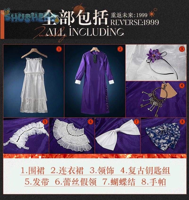 Tuesday Christine game reverse: 1999 cosplay costume sweet sexy dresses and accessories props for men women Halloween party set