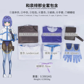 Hina Izumi Cosplay Costume Jumpsuit Anime I'm Living with An Otaku NEET Kunoichi Headwear Bag Halloween Party for Women Props