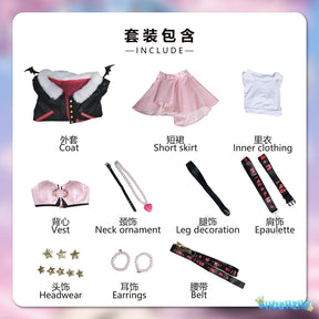 Anime Luo Tianyi Cosplay Costume  Women Lovable Rock and Roll Halloween Carnival Uniform