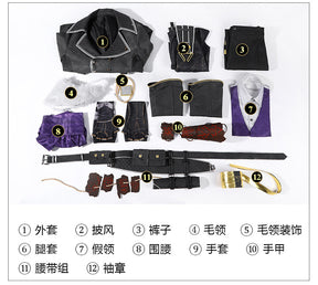 Shusheng-R Clair Obscur:Expedition 33 Verso Cosplay Costume Halloween Men's Fantasy Uniform Coat Props Shoes Accessories Set