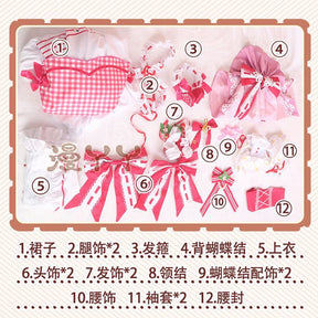 Anime Strawberry Miku 15th Anniversary Cosplay Costume Miku Lovely Lolita Dress Women Halloween Uniform Party Fancy Dress