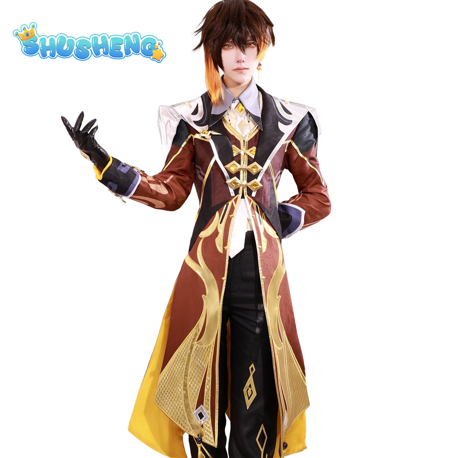 Genshin Impact Cosplay Zhongli Clothing Anime Game God Suit Full Set Halloween Cos Costume Men's