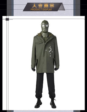 Riddler Edward Nygma superhero Bat Cosplay Costume Mask, jacket, pants, glasses, hoodie, hat, glove set men's fantasy uniform