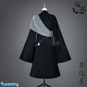 Anime Black Butler Kuroshitsuji Undertaker Cosplay Costume Halloween Party Costumes Custom Made Full Set Hat Chain Hot Sale