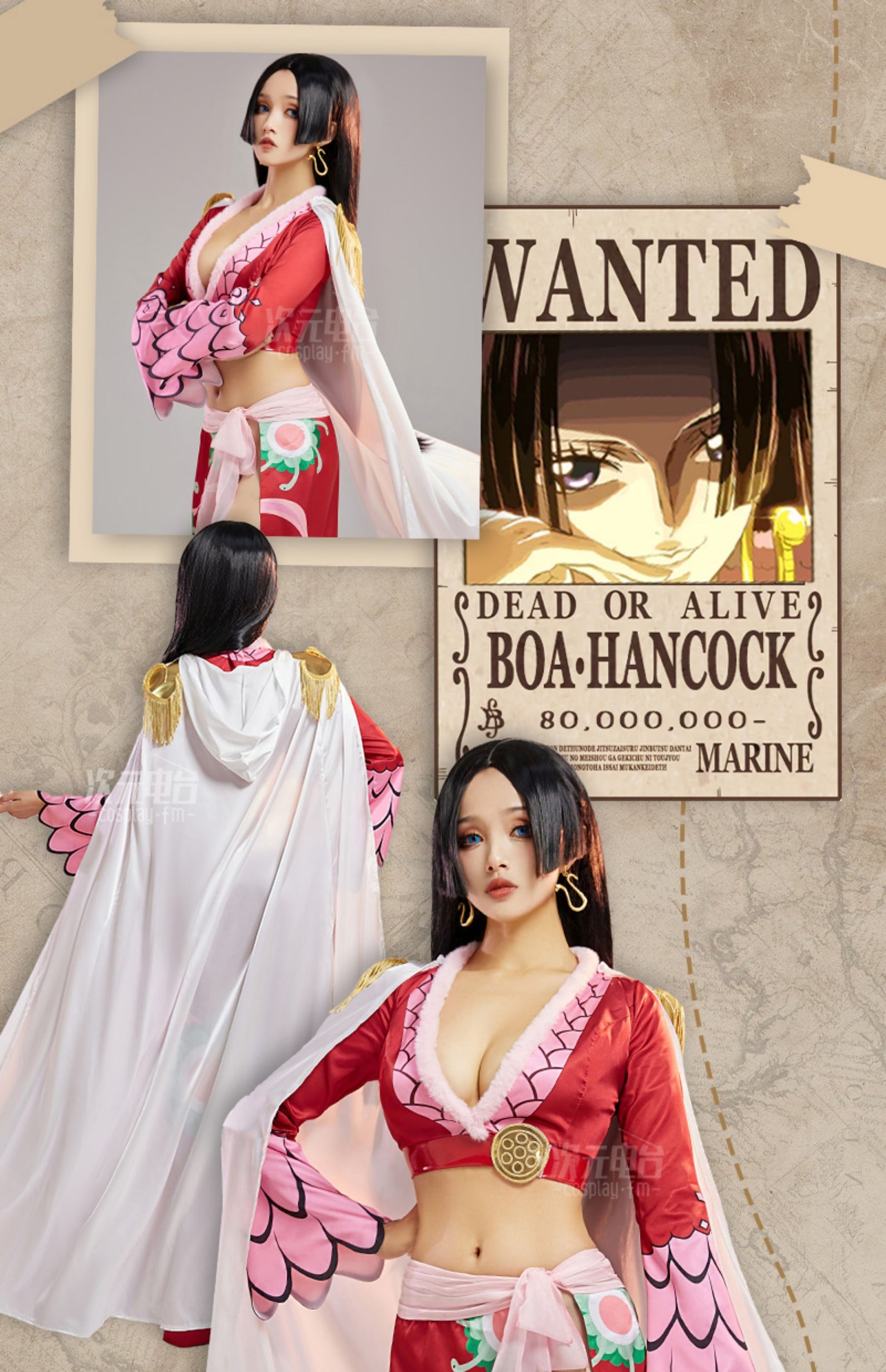 Shusheng-R Onepiece Boa Hancock Cosplay Kimono Costume Christmas Dress Halloween Party Suit Women