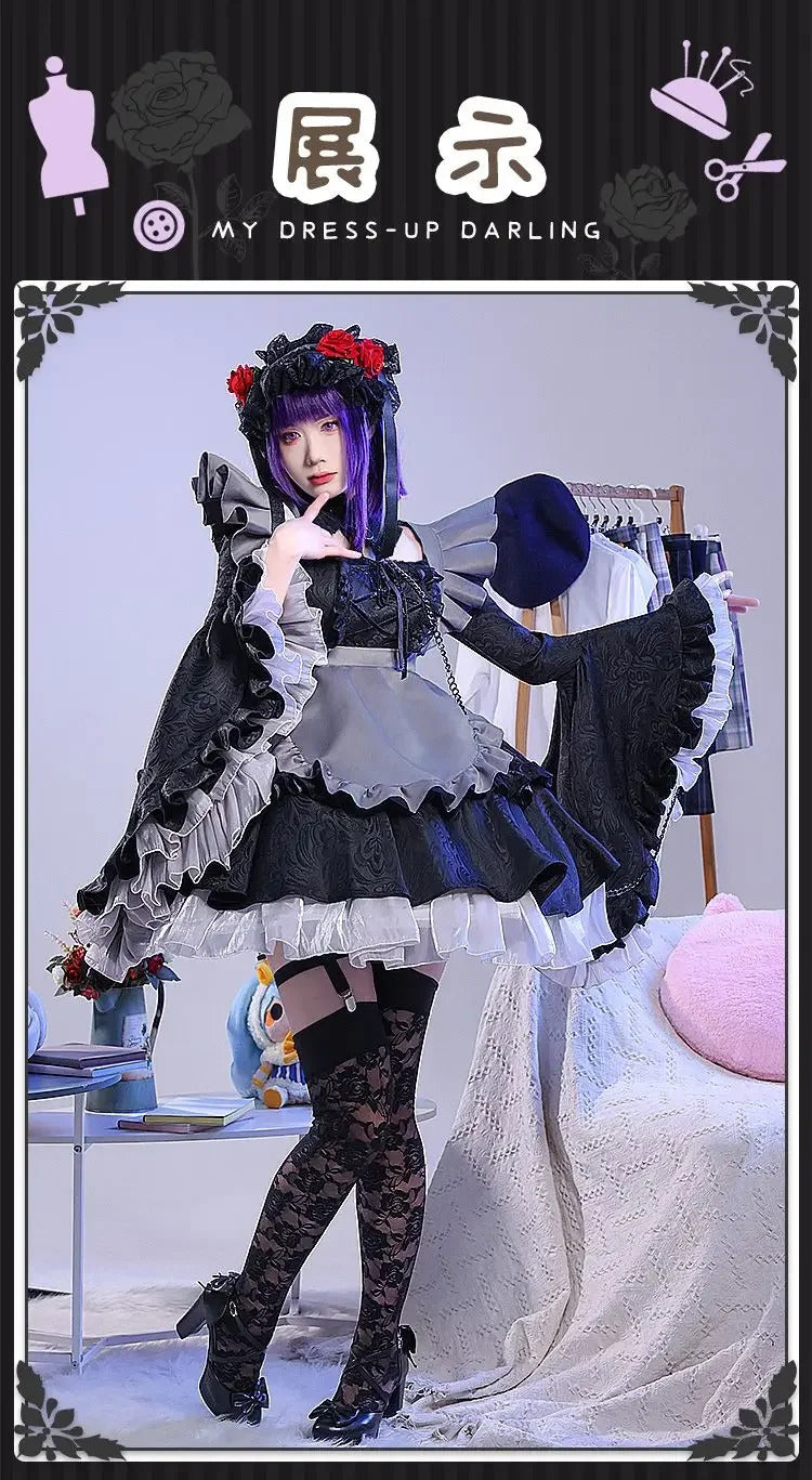 Kitagawa Marin My Dress-Up Darling Cos Name Cosplay Costume Dress hat accessories socks apron girl Halloween Lolita maid uniform