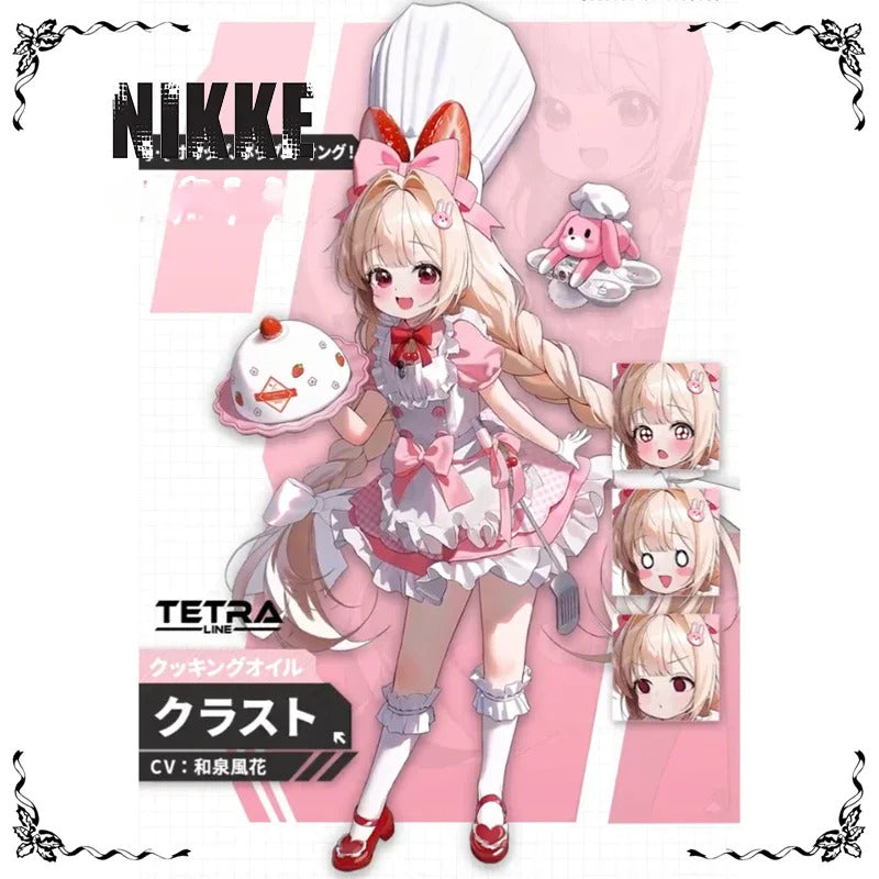 Goddess of Victory: Nikke Kloster Cosplay Kurōsutā Costume Women Pink Halloween Party Lolita Sweet Dress Tie Socks Props Uniform