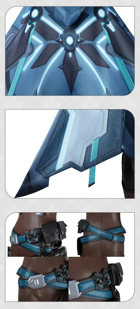 Freja Overwatch OW Cosplay Costume Cloak jumpsuit waist belt vest gloves waist bag shoes prop set Halloween men women uniform