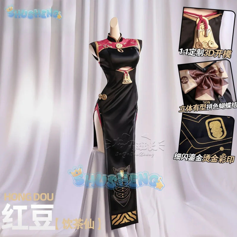Zenless Zone Zero Sweety Cosplay Costume Cheongsam Uniform Headwear Sunglasses Yum Cha Sin Halloween Party for Women Girls