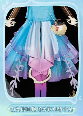 Honor of Kings Dolia Cosplay Wig 80cm Long New Heroine Mermaid Doria Blue Cosplay Anime Heat Resistant Synthetic Wigs