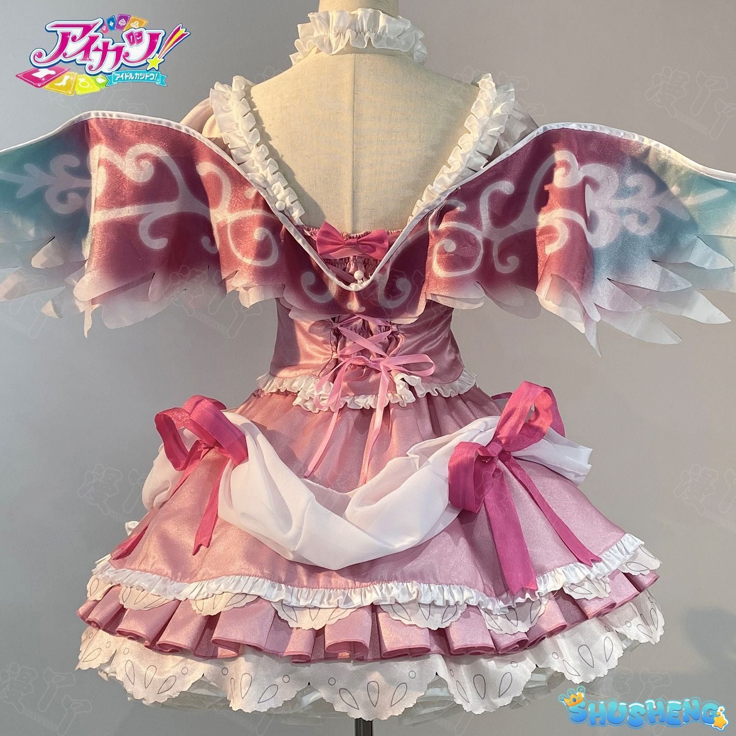 Hoshimiya Ichigo Cosplay Anime Aikatsu!Costume Sweet Lolita with Wings for Hallowmas Christmas Role Play Women