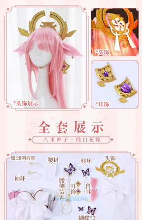 Genshin Impact Yae Miko Dress Flower Marriage Cosplay Costume Cos Game Anime Party Uniform Hallowen Play Role Clothes Clothing