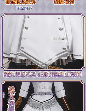 Shusheng-R Tokisaki Kurumi Nightmare Cosplay DATE A LIVE The White Queen Costume Halloween Party Lolita Dress Wig Props Women's Sweet Set