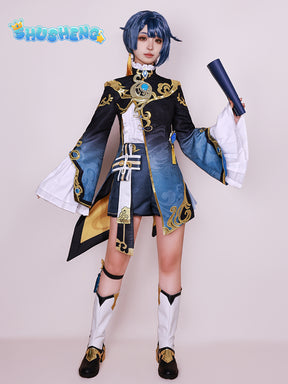 Xingqiu Cosplay Costume Genshin Impact Adult Carnival Uniform Anime Halloween Party Costumes Women Game