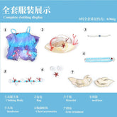 Honor of Kings Dolia Cosplay Wig 80cm Long New Heroine Mermaid Doria Blue Cosplay Anime Heat Resistant Synthetic Wigs