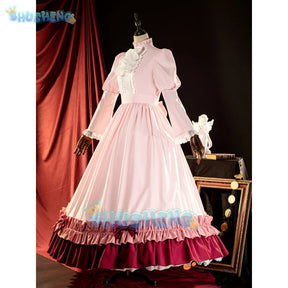 Animal Gosick Victoric de Blois Cosplay Wig Pink Dress Maid Lola Uniform Cloak Halloween Party costume