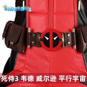 DP3 Wade Wilson Halloween Carnival Super Hero Red Soldier High Quality Cosplay Clothing Boys Combat Suit Tights and Accessories