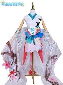 SSR Onmyoji RPG Collab x Miku Kimono Yukata Outfit Wig Shoes Anime Party Fancy Dress Halloween Cosplay Costume For Women Girls