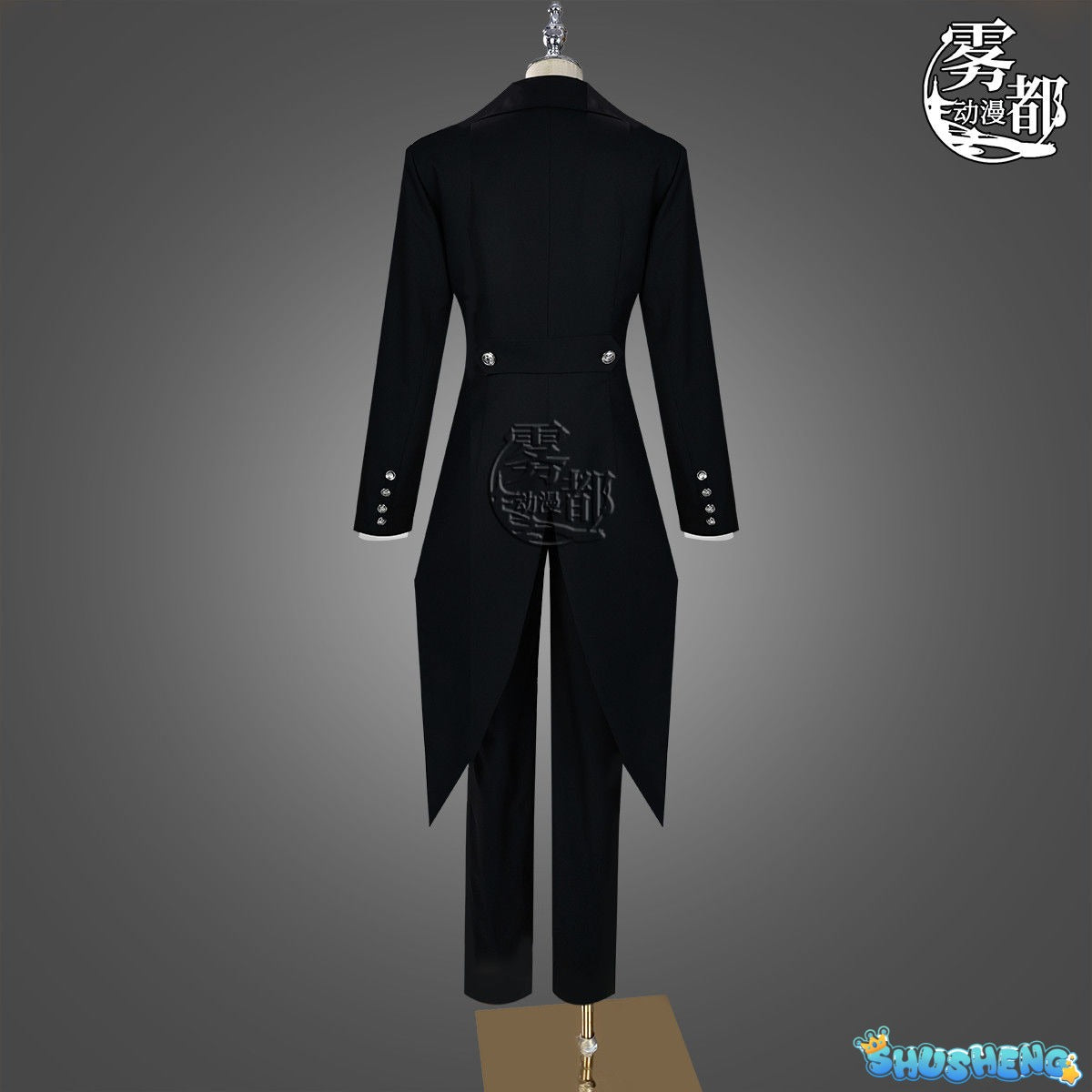 Black Butler Cosplay Japanese Anime Kuroshitsuji Sebastian Michaelis Cosplay Costume Unisex Uniforms 8 piece with Tattoo Sticker