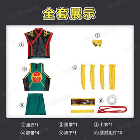 ‌Iron Fist‌‌Lin Lie‌ Cosplay Costume Uniform Halloween Carnival Party Christmas Play Role Clothes Clothing for Men