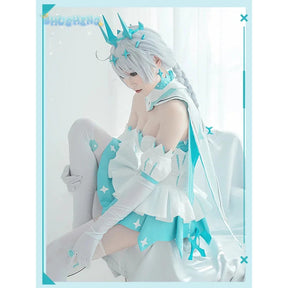 Honkai impact 3rd Kiana kaslana winter Princess cosplay costume cloak and Crown props full set uniform Carnival Halloween set