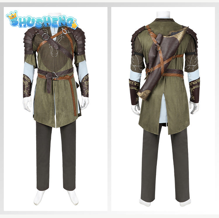 Legolas Cosplay Costume Adult Mens Elf Prince Leather Battle Suit Outfit Full Set Halloween Party Outfits Hand Made Any Size