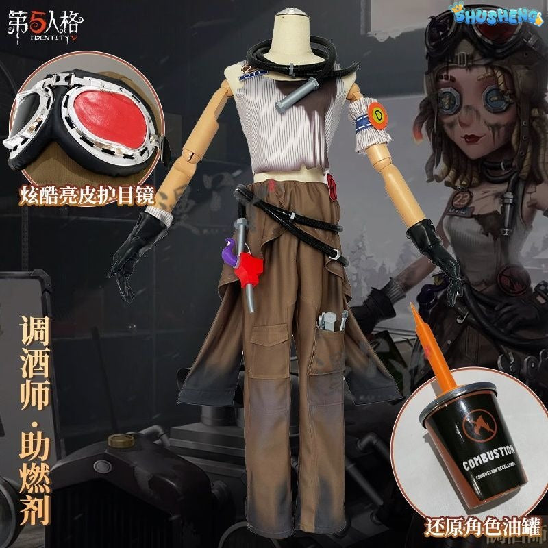 Game Identity V Demi Bourbon Barmaid Cosplay Costume Protective goggles hats gloves accessories props Halloween party New Set