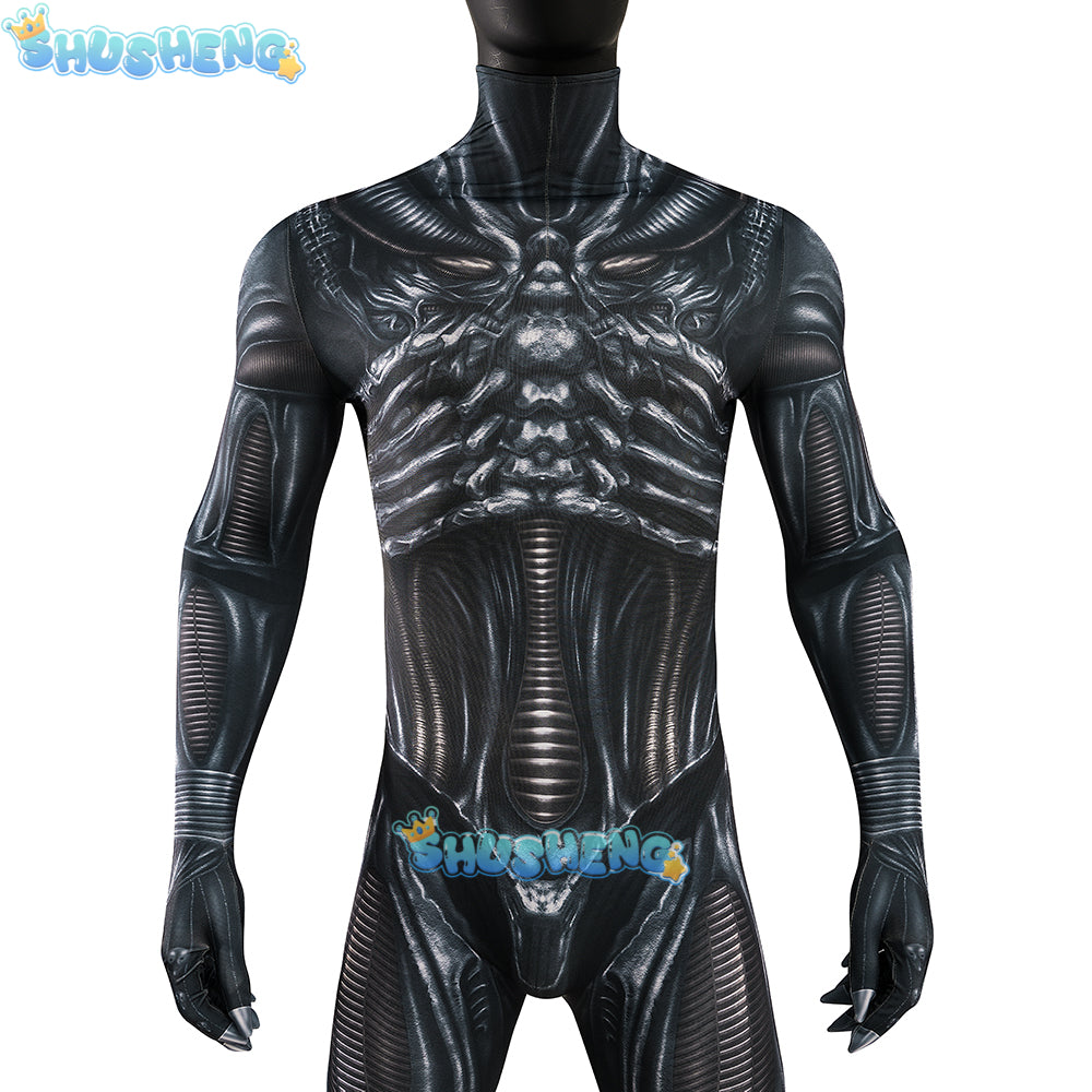 Movie Romulus Cosplay Costume Enomorph Disguise Horror Jumpsuit for Adult Men Full Set Halloween Carnival Party Clothes Roleplay