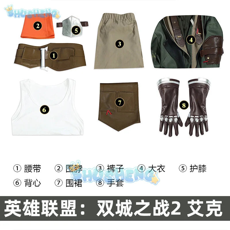 LoL Arcane：League of Legends2 Ekko Cosplay Costume Game Party Uniform Hallowen Carnival Role Clothes Clothing Shusheng