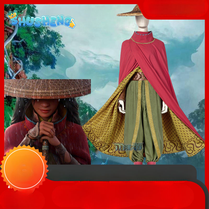 Halloween Raya Raya Cosplay Costume Raya Adventure Outfit Cape Vest Full Set Women ...