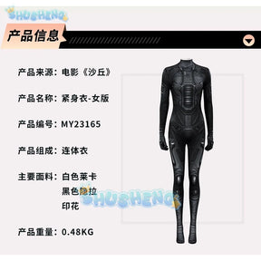 Dune Cosplay Suit 3D Print Bodysuit Paul Atreides Chani Cosplay Suit Jumpsuit Black Suit Man Women Halloween Party OutFit