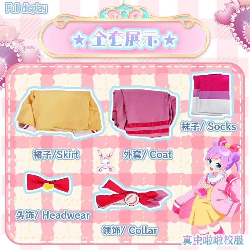 Shusheng-R Anime Pripara Manaka Laala Childhood Cchool Uniform Cosplay Costume S-XXL