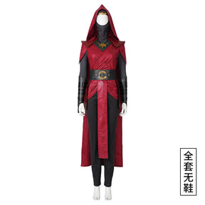 High Quality Halloween Carnival Dark Witch Red Women Outfit Nightsister Merrin Cosplay Costume With Accessories