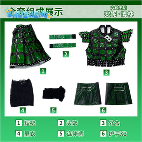 New Six The Musical Queen Anne Boleyn Cosplay Costume Green Outfits Theater Stage Performance Clothing For Women Custom Made