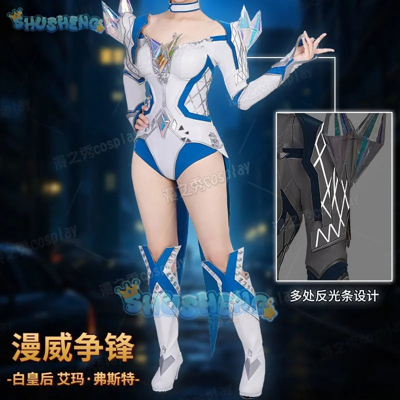 New Wave Skin White Queen Cosplay Costume Emma Frost‌ Uniform Halloween Carnival Party Christmas Play Role Clothes Clothing