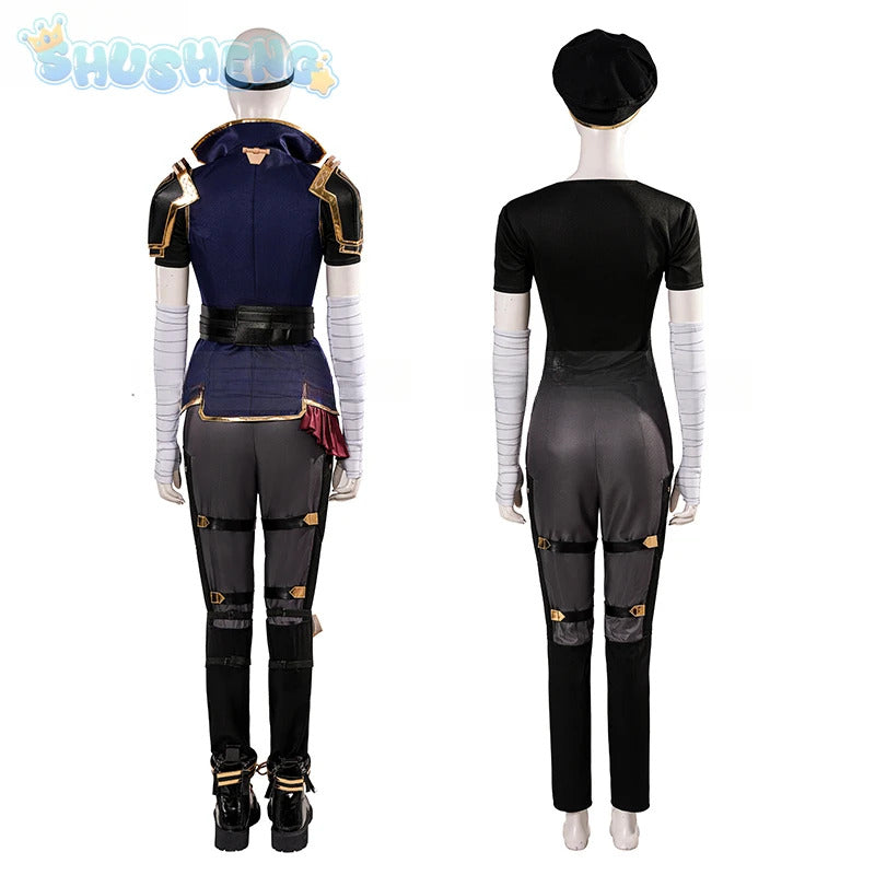 Vi The Piltover Enforcer Cosplay Game Arcane Season 2 LOL Costume Fashionable Handsome Accessories Props Shoes Halloween Uniform