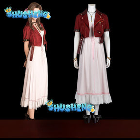 Final Cosplay Fantasy VII Rebirth Aerith Gainsborough Cosplay Uniform Set Women Girls Dress Outfit Halloween Party Suit Color