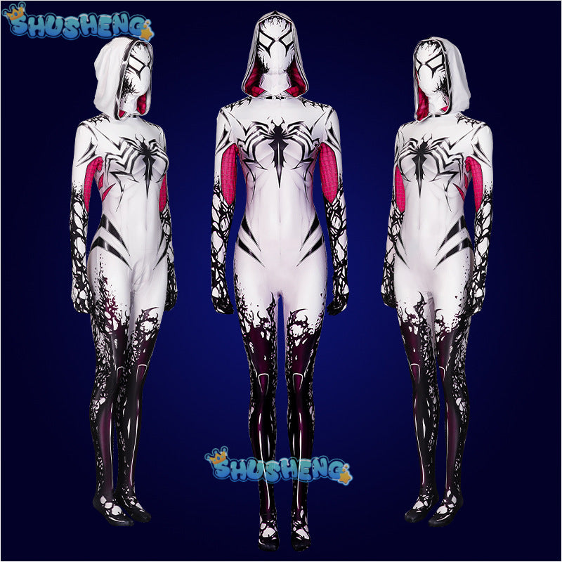 Venom Spider Gwen Stacy Cosplay Costume Superhero 3D Printed Spandex Zentai BodySuit Gwen Stacy Spiderwoman Halloween Costume