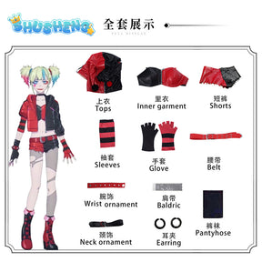 Harley Quinn Cosplay Costume The Joker Carnival Uniform Wig Anime Halloween Costumes Women Game