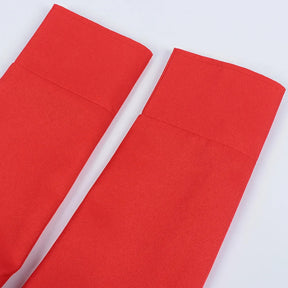 Anime dandadan Momo Ayase cosplay red costume coat dress socking earrings Hallowmas carnival play role clothes clothing