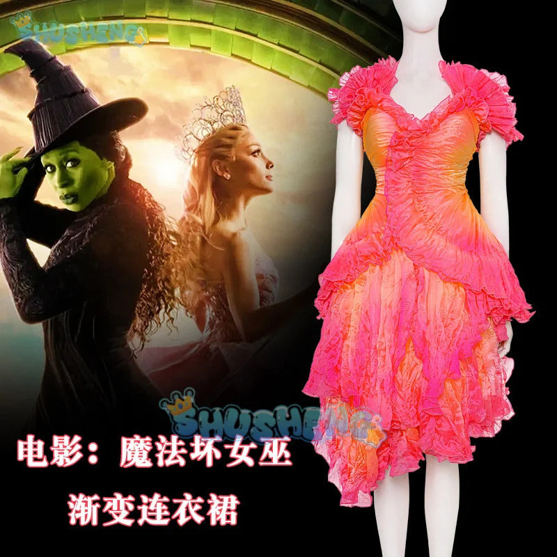 Wicked‌ Cosplay Costume Gradient Dress Uniform Halloween Carnival Party Christmas Play Role Clothes Clothing for Women
