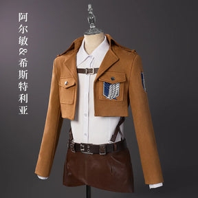 Attack on Titan‌ Eren Mikasa Levi Armin Hange Historia Reiss Cosplay Costume Scout Regiment‌ Uniform Halloween Carnival Party
