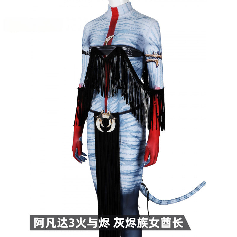 Shusheng-R Avatar:Fire and Ash Neytiri te Ckaha Mo'at’ite Cosplay Costume Tail Zentai Female Halloween Party Bodysuit