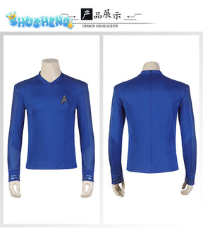 Movie Strange New Worlds Spock Pike Cosplay Costume Outfit Uniform Badge Adult Men Halloween Carnival Suit