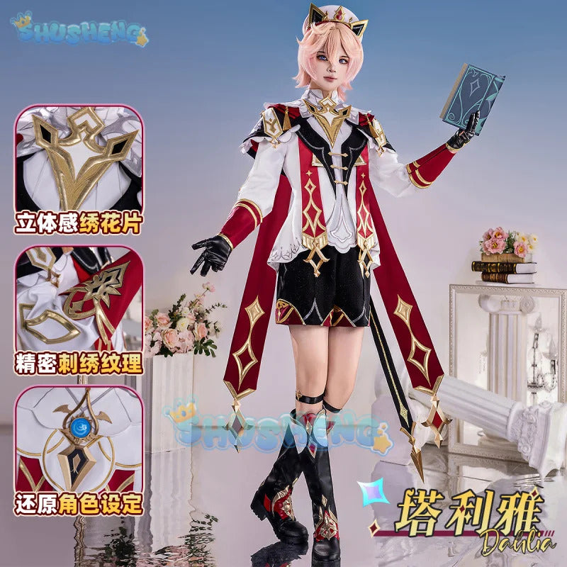Genshin Impact Dahlia Cosplay Costume New Skins Uniform Hat Festival Halloween Party for Women Men Carnival Outfit
