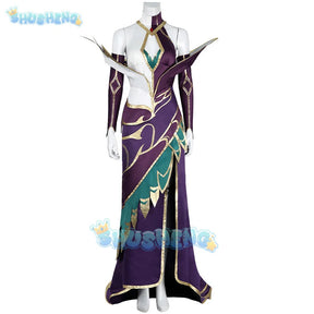 Game LOL Morgana Cosplay Costume Dress Set Women Coven Morgana Fashion Dress With Accessories Outfits Halloween Costume