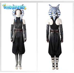 The Mandalorian Ahsoka Cosplay Costume for Adult With Headwear Ahsoka Tano Anakin Full Set Uniform Halloween Cosplay Clothes