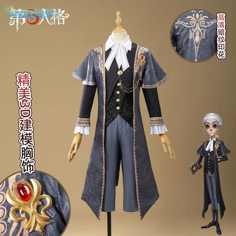 Identity Ⅴ Freddy Riley Lawyer The weight of justice Cosplay Costume Halloween New Fashionable Coat Shirt Vest Tie Prop Man Set