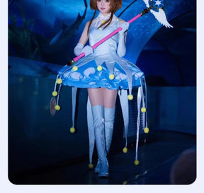Anime Card Captor KINOMOTO SAKURA Cosplay costume Women's Dress Socks Hat Prop Accessories Set Halloween Carnival Sweet Uniform