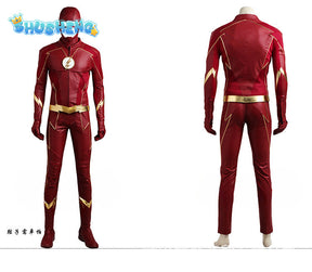 The Flash Season 4 Barry Allen Cosplay New Outfit Red Jumpsuit With Boots Fancy Hero Battle Suit Halloween Carnival Costume